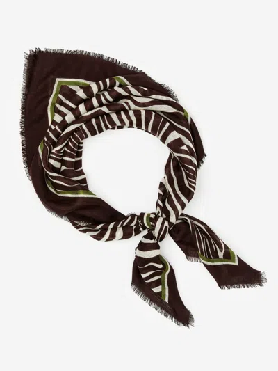 J.mclaughlin Women's La Jolla Scarf In Zebra Maze Border Brown/cream | Wool In Multi