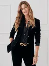 J.mclaughlin Women's Lainie Velvet Blazer Black In Black