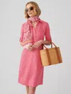 J.mclaughlin Women's Lawrence Dress In Cross Hachure Coral/light Coral In Pink