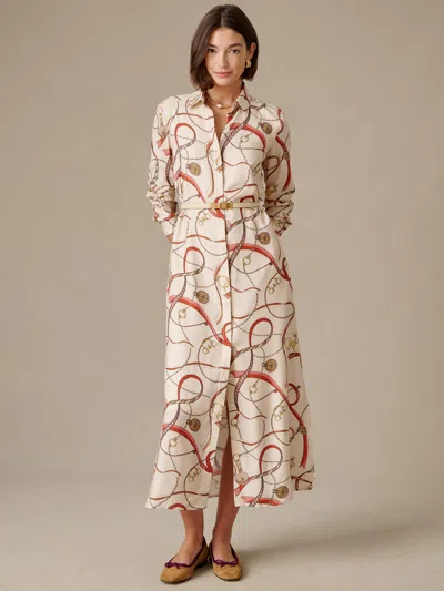 J.mclaughlin Women's Leighton Silk Blend Dress In Neo Sinclair Heraldic Clay/brown