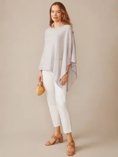 J.mclaughlin Women's Leila Cashmere Poncho Light Heather Gray