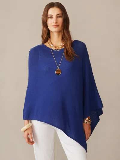 J.mclaughlin Women's Leila Cashmere Poncho Nautical Navy In Blue