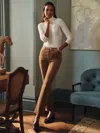 J.mclaughlin Women's Lenni Velvet Jeans Camel In Brown