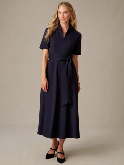 J.mclaughlin Women's Lily Wool Twill Dress Dark Navy In Blue