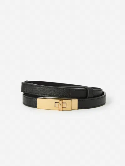 J.mclaughlin Women's Liv Leather Belt Black