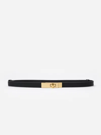 J.mclaughlin Women's Liv Leather Belt Black/gold