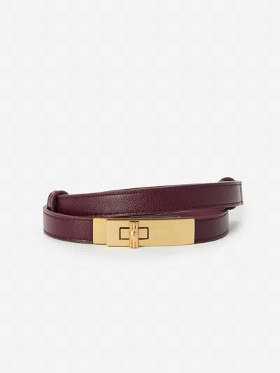 J.mclaughlin Women's Liv Leather Belt French Merlot In Burgundy