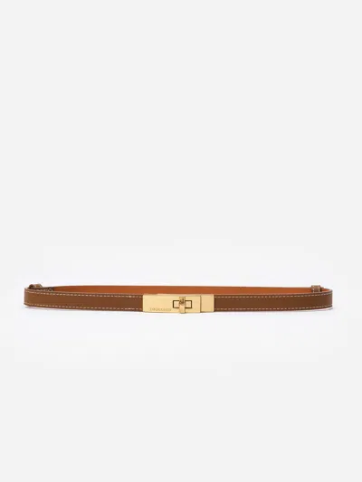 J.mclaughlin Women's Liv Leather Belt Saddle/gold
