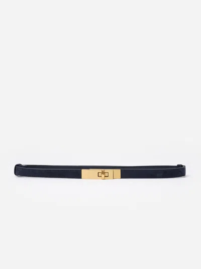 J.mclaughlin Women's Liv Suede Belt Navy/gold