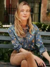 J.mclaughlin Women's Lois Shirt In Jungle Tableau Navy In Blue