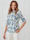 J.mclaughlin Women's Lois Shirt In Reed Forest Blue/green In Neutral