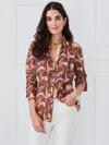 J.mclaughlin Women's Lois Shirt In The Wild Stripe Brown In Brown