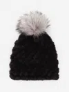 J.mclaughlin Women's Lou Lou Faux Fur Beanie Black/gray In Multi