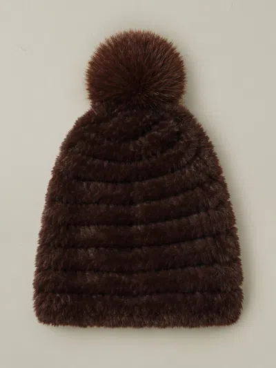 J.mclaughlin Women's Lou Lou Faux Fur Hat Brown
