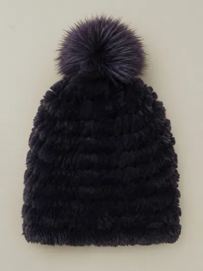 J.mclaughlin Women's Lou Lou Faux Fur Hat Faded Navy