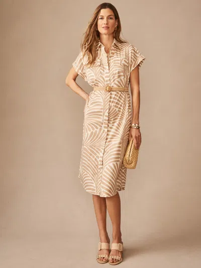 J.mclaughlin Women's Luciana Dress In Mod Frond Tan/off White In Neutral