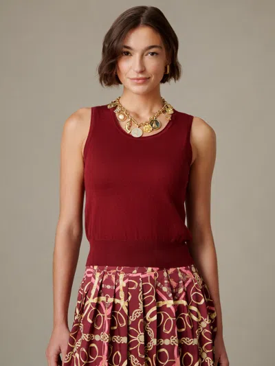 J.mclaughlin Women's Lucy Silk Blend Sweater Tank Top Maroon In Red
