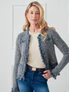 J.mclaughlin Women's Marceline Cardigan Denim/tan In Multi