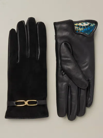 J.mclaughlin Women's Maria Gloves In Imperial Paisley Black