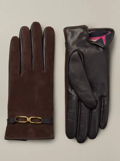 J.mclaughlin Women's Maria Gloves In Neo Sinclair Heraldic Dark Brown