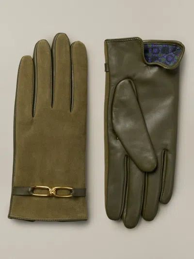 J.mclaughlin Women's Maria Gloves In Regent Chainlink Green