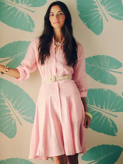 Women's Mary Linen Dress In Stripe Pink/white from J. McLaughlin