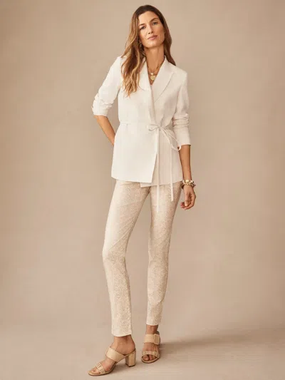 J.mclaughlin Women's Masie Pants In Demi Drawing Room White/tan In Multi
