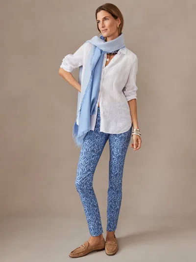 J.mclaughlin Women's Masie Pants In Palm Breeze Navy/light Blue