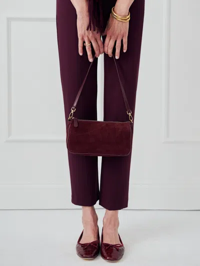 J.mclaughlin Women's Mel Suede Handbag Merlot In Burgundy