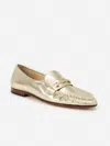 J.mclaughlin Women's Melanie Leather Loafers Gold Leaf In Nude