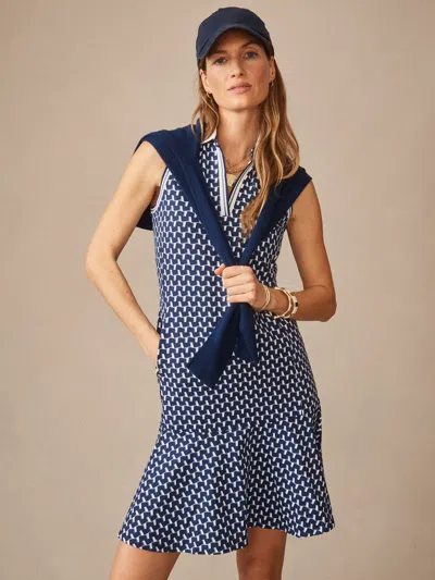 J.mclaughlin Women's Merlin Dress In Duncan Navy/blue/light Blue