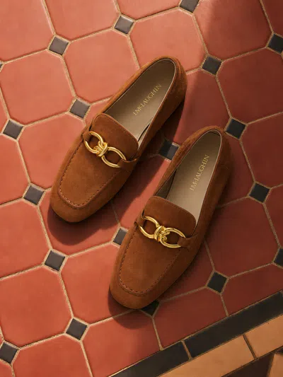 J.mclaughlin Women's Mila Suede Loafers Cognac