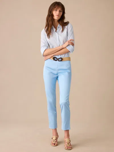 J.mclaughlin Women's Millbrook Dupioni Cotton Pants Canal Blue