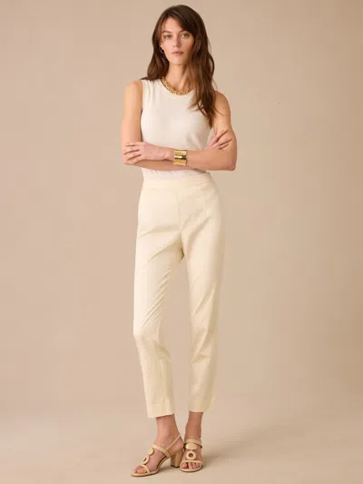 J.mclaughlin Women's Millbrook Dupioni Cotton Pants Cream In Neutral