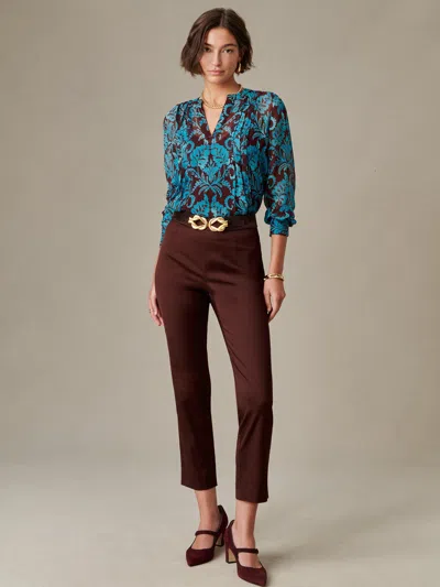 J.mclaughlin Women's Millbrook Dupioni Cotton Pants Hickory In Brown