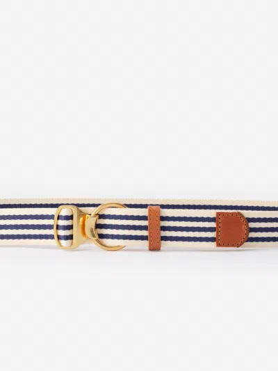 J.mclaughlin Women's Mini Isobel Canvas Belt In Stripe Nautical Navy In Green