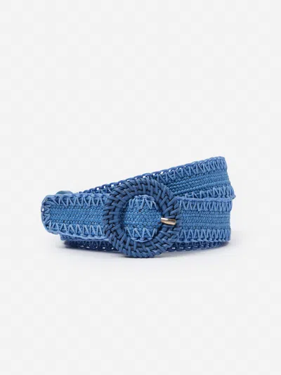 J.mclaughlin Women's Mini Popie Grasscloth Belt Seaside Blue