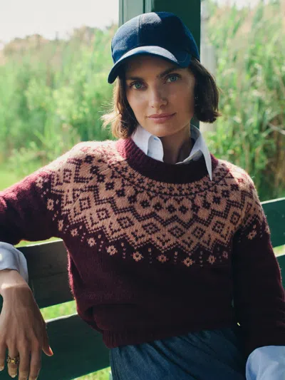 J.mclaughlin Women's Molly Sweater In Fair Isle Bordeaux/rose In Brown