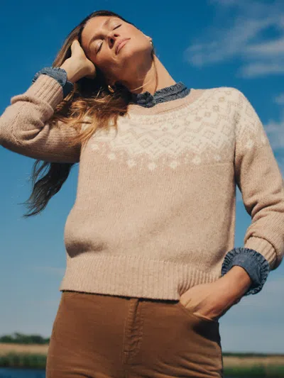 J.mclaughlin Women's Molly Sweater In Fair Isle Light Camel/off White In Nude