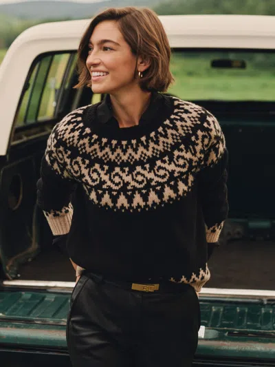 J.mclaughlin Women's Molly Sweater In Fairisle Black/camel