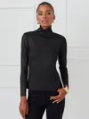J.mclaughlin Women's Nadia Metallic Turtleneck Top Black/silver In Black