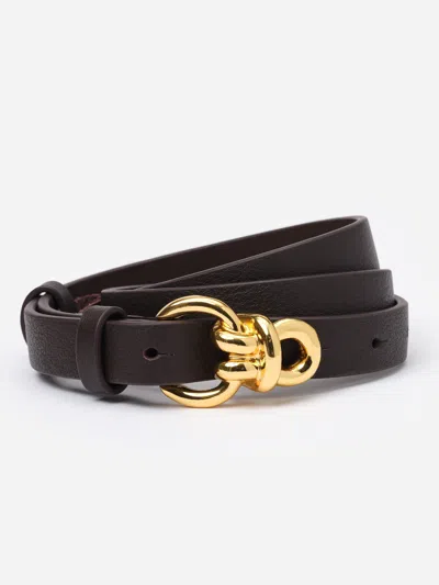 J.mclaughlin Women's Natalie Leather Belt Dark Brown