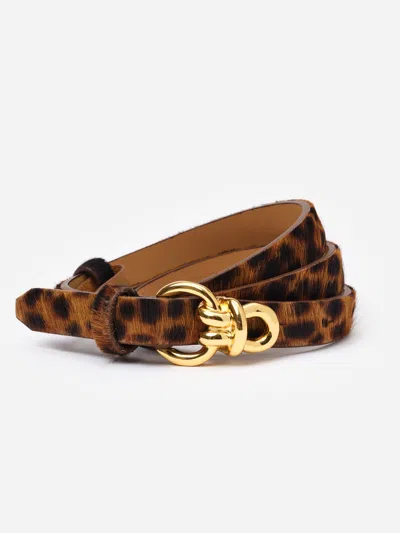 J.mclaughlin Women's Natalie Pony Hair Belt In Leopard Brown