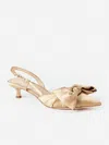 J.mclaughlin Women's Natasha Slingback Heels Gold Charmeuse In Multi