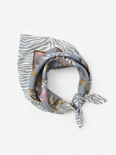 J.mclaughlin Women's Nikka Silk Scarf In Zebra Story Court Denim | Silk/denim In Blue