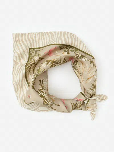 J.mclaughlin Women's Nikka Silk Scarf In Zebra Story Court Stone In Neutral