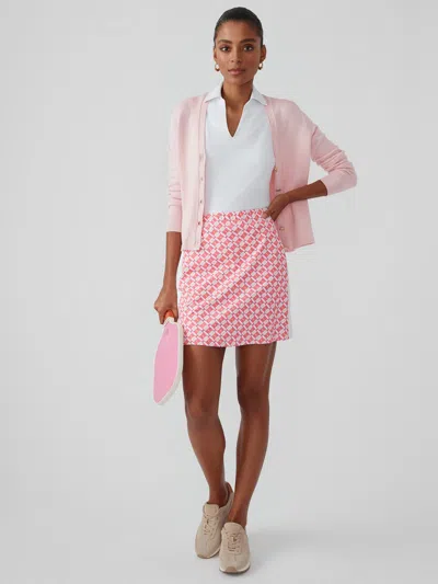 J.mclaughlin Women's Palm Spring Skort In Midi Mod Collage Pink/orange
