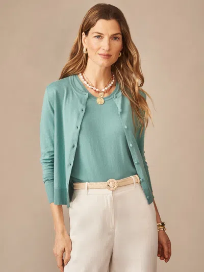J.mclaughlin Women's Pearl Cardigan Seafoam In Green