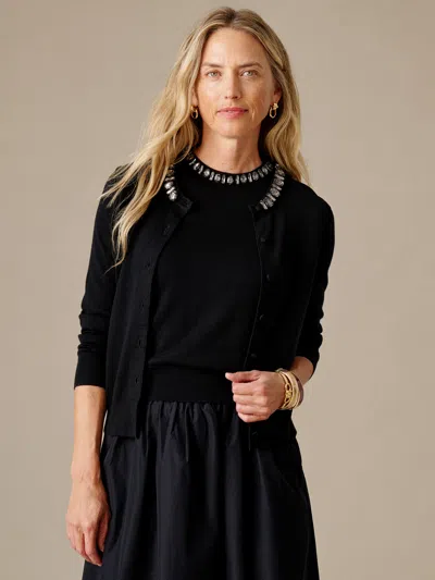 J.mclaughlin Women's Pearl Embellished Cardigan Black