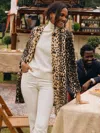 J.mclaughlin Women's Pella Faux Fur Coat In Leopard Light Sand/black In Brown